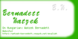 bernadett watzek business card